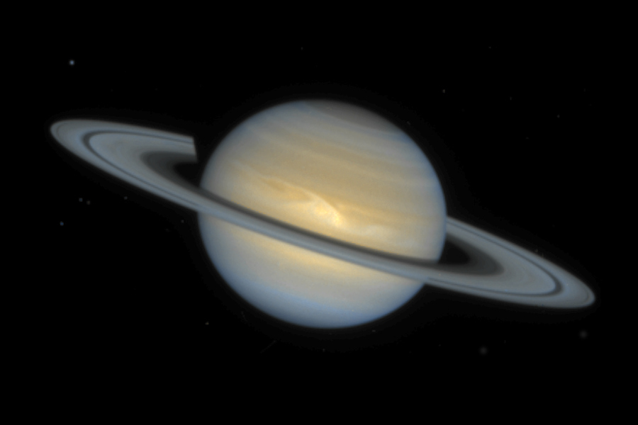 Das Bild zeigt den Ringplaneten Saturn (Aufnahme des Hubble-Weltraumteleskops).