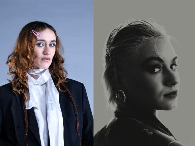 Link zur Beschreibung der Sonderveranstaltung „Summer Break Sessions“ am 21.07.2026 - Das Bild zeigt links die Musikerin Kat Kit und rechts die Produzentin und Singer-Songwriterin Eva Betzinger, die Künstlerin hinter dem Projekt HAIVE. 