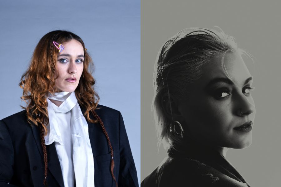 Das Bild zeigt die Acts der Summer Break Sessions 2026 im Planetarium Mannheim: links die Musikerin Kat Kit und rechts die Produzentin und Singer-Songwriterin Eva Betzinger, die Künstlerin hinter dem Projekt HAIVE.