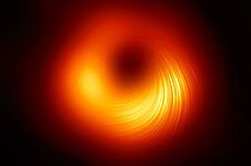 Das Bild zeigt die erste Aufnahme der direkten Umgebung eines Schwarzen Lochs.