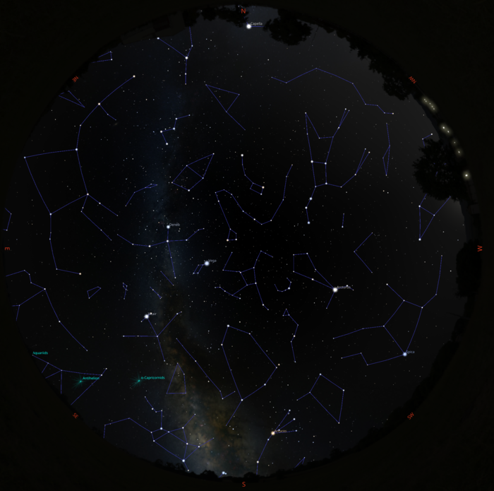Das Bild zeigt eine Sternkarte mit dem Sternenhimmel am 15.07.2026 um 23 Uhr. Das Bild zeigt eine Sternkarte mit dem Sternenhimmel am 15.07.2026 um 23 Uhr.